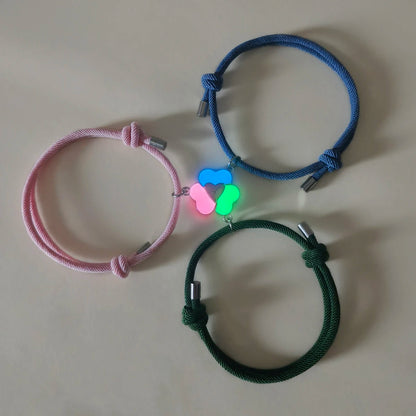 3/4 Best Friends Clover Glow Friendship Bracelet