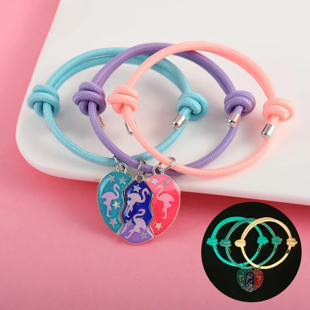 3 Best Friends Heart Bracelet
