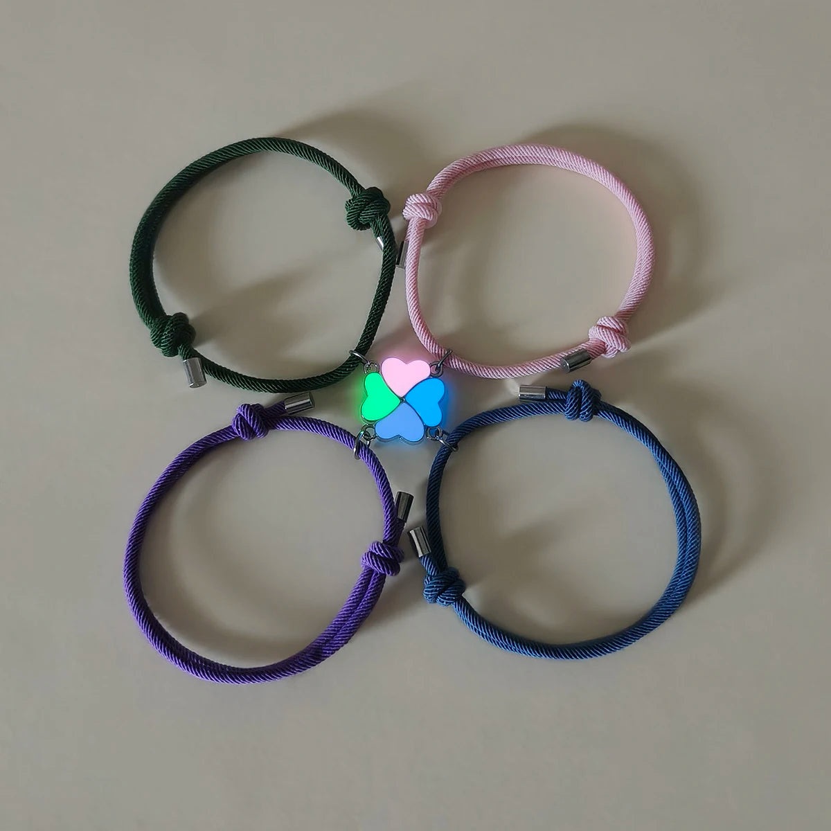 3/4 Best Friends Clover Glow Friendship Bracelet
