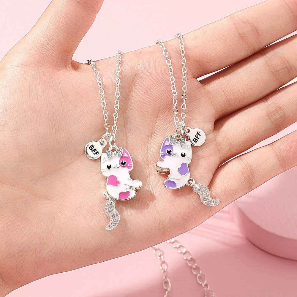 Cute Kitty BFF Friendship Necklace