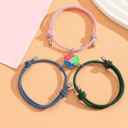 3/4 Best Friends Clover Glow Friendship Bracelet