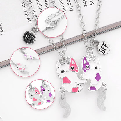 Cute Kitty BFF Friendship Necklace
