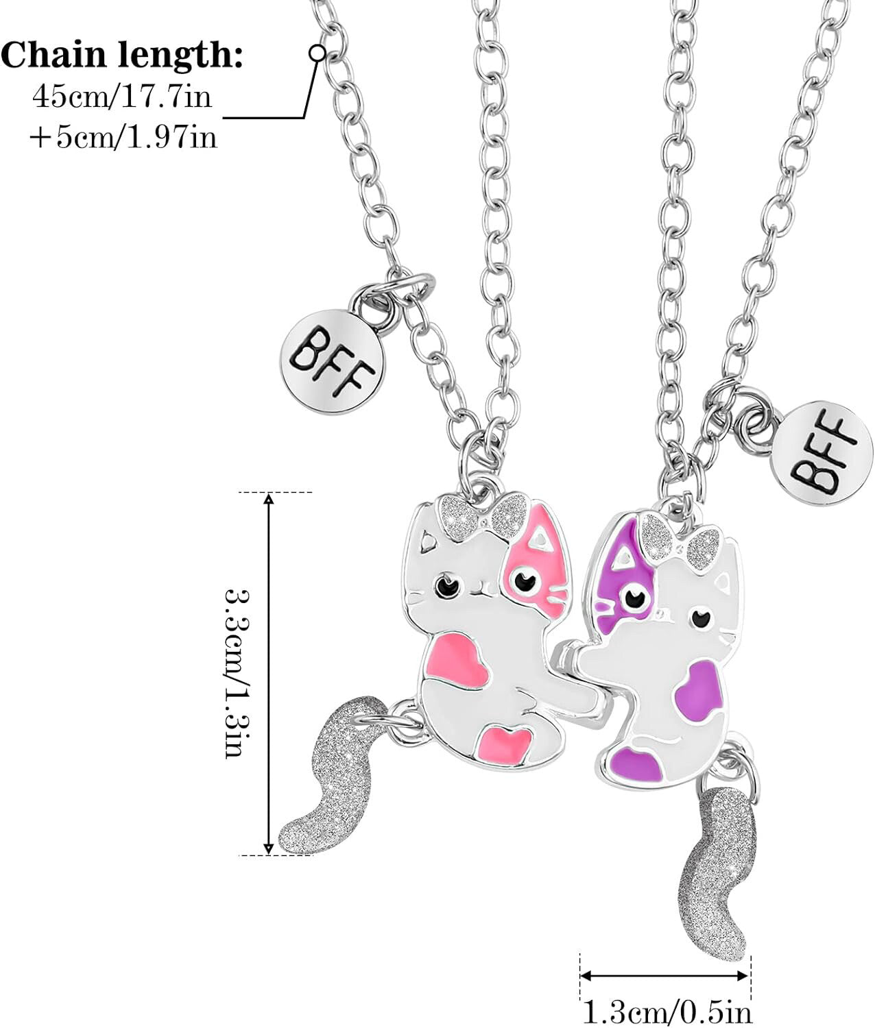 Cute Kitty BFF Friendship Necklace