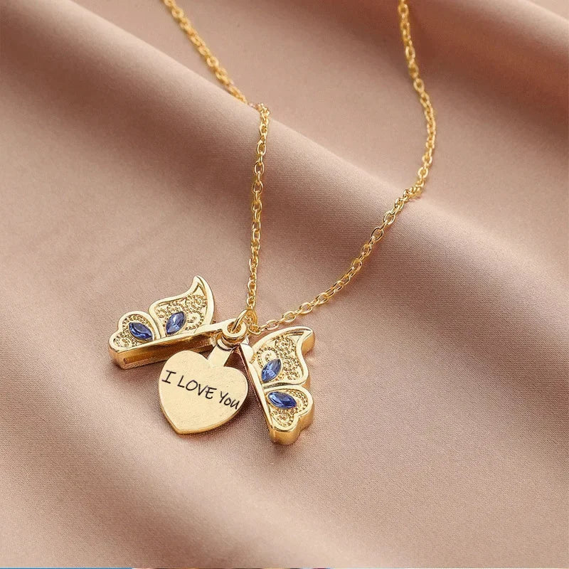 I Love You Butterfly Necklace
