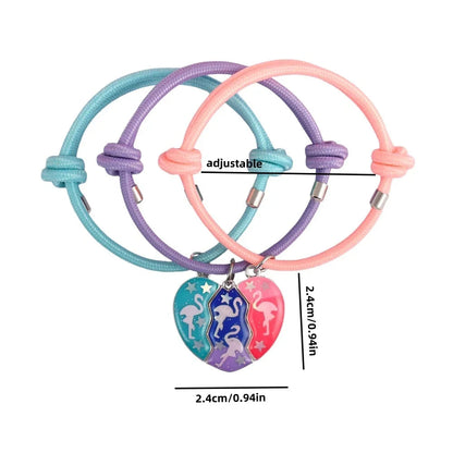 3 Best Friends Heart Bracelet
