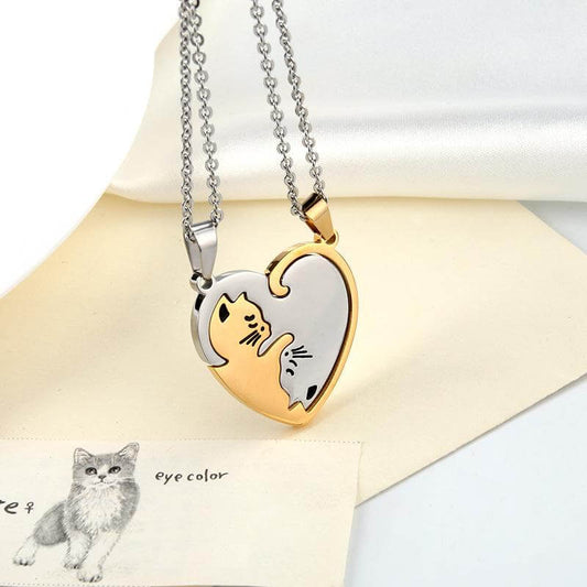 Cuddling Kittens BFF Friendship Necklace