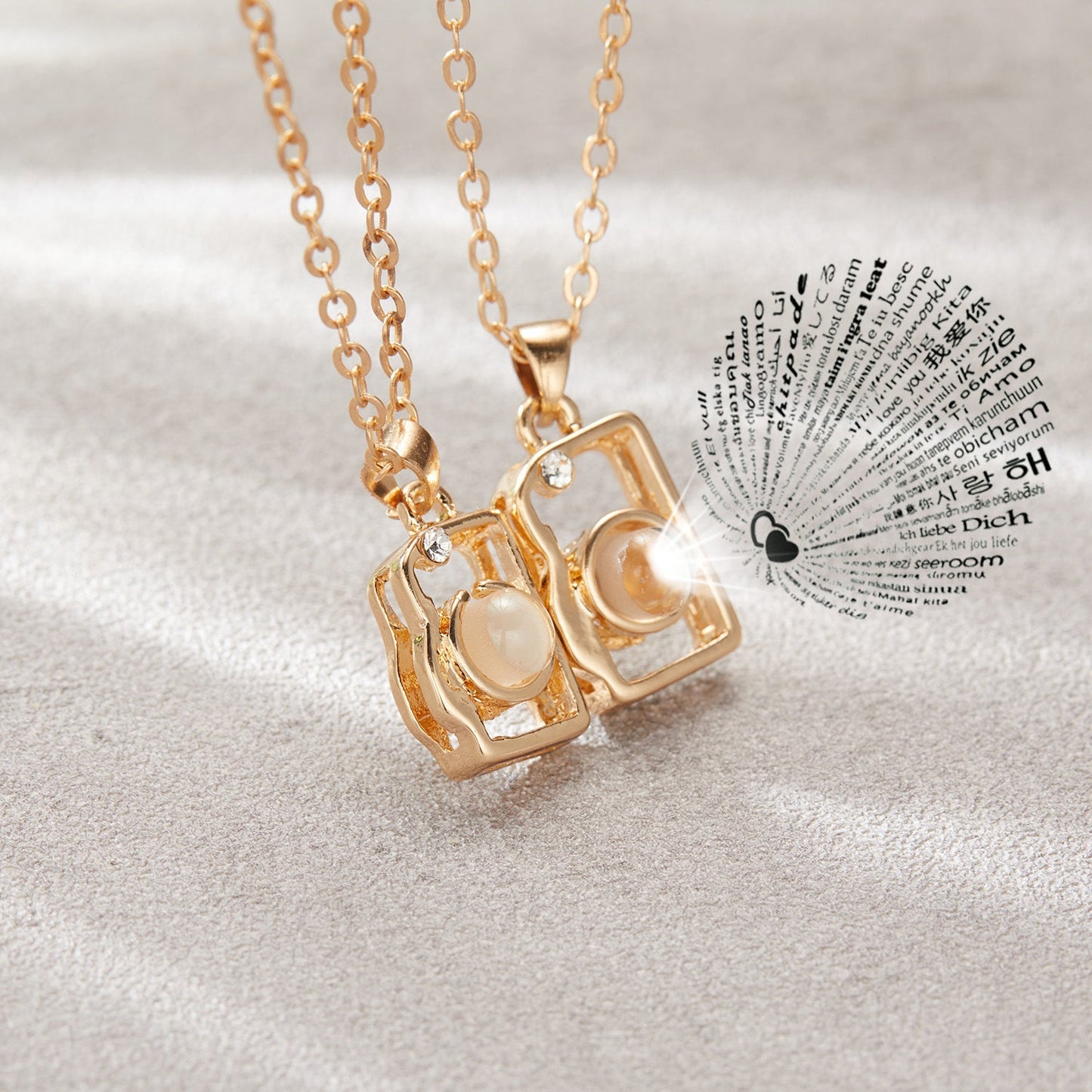 I Love You in 100 Languages BFF Camera Necklace