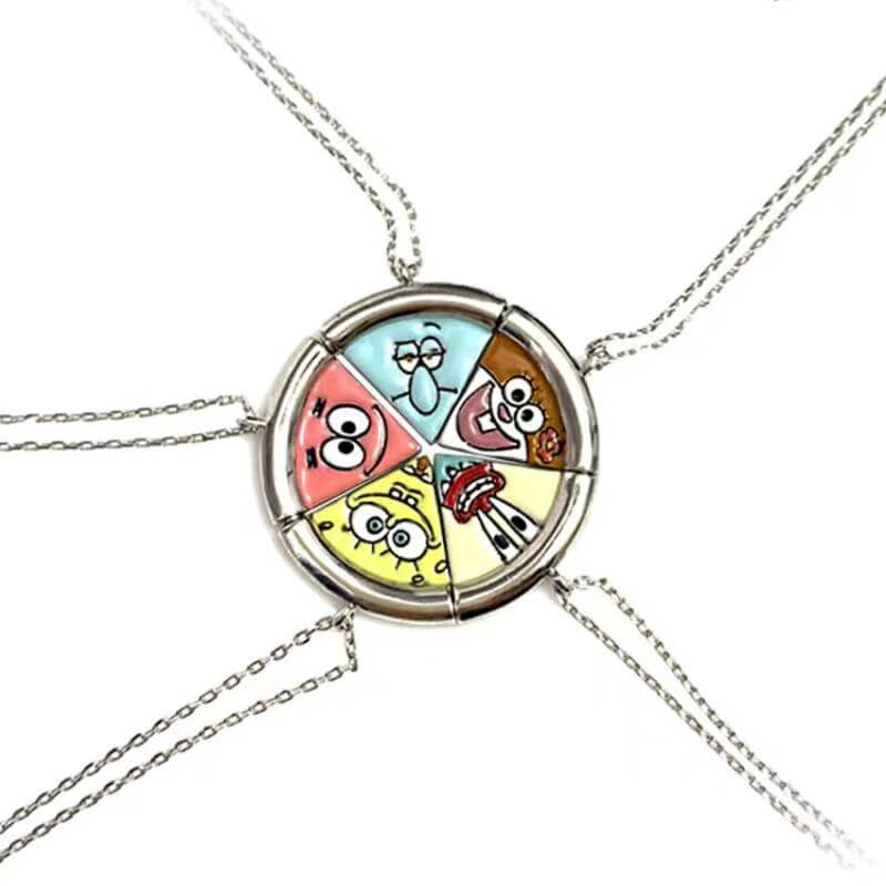 SpongeBob Pizza Slice BFF Necklace Set for 5