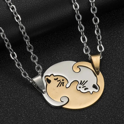 Cuddling Kittens BFF Friendship Necklace