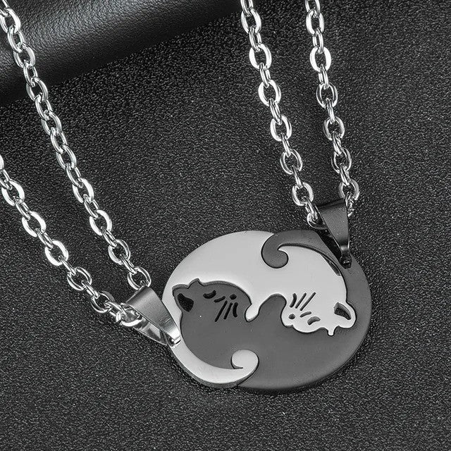 Cuddling Kittens BFF Friendship Necklace