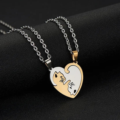 Cuddling Kittens BFF Friendship Necklace