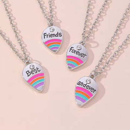 Best Friends Forever And Ever Rainbow Necklace for 4
