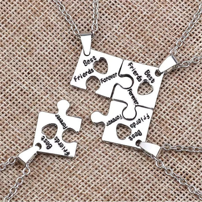 Best Friends Forever Puzzle Necklace for 4