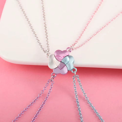 Four-Leaf Clover Heart Magnetic Necklace
