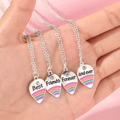 Best Friends Forever And Ever Rainbow Necklace for 4