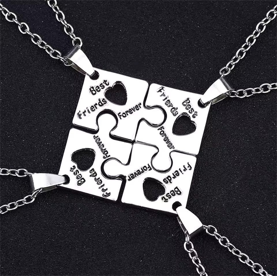 Best Friends Forever Puzzle Necklace for 4
