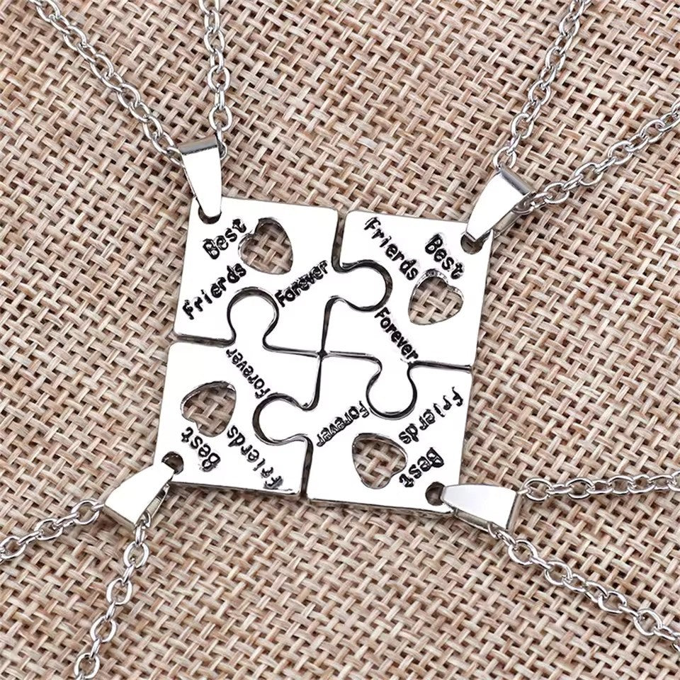 Best Friends Forever Puzzle Necklace for 4