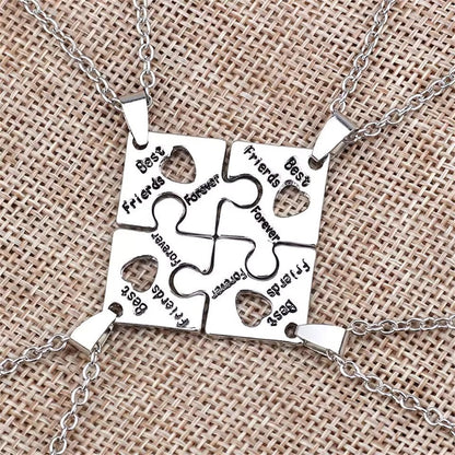 Best Friends Forever Puzzle Necklace for 4