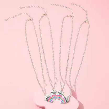 Best Friends Forever And Ever Rainbow Necklace for 4