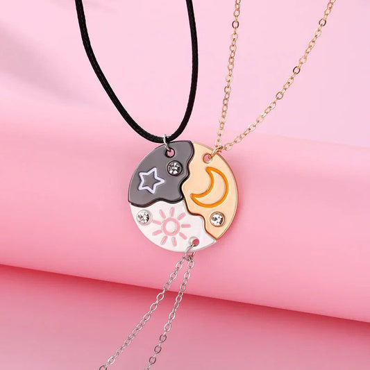 3 Best Friends Sun Moon and Star Necklace