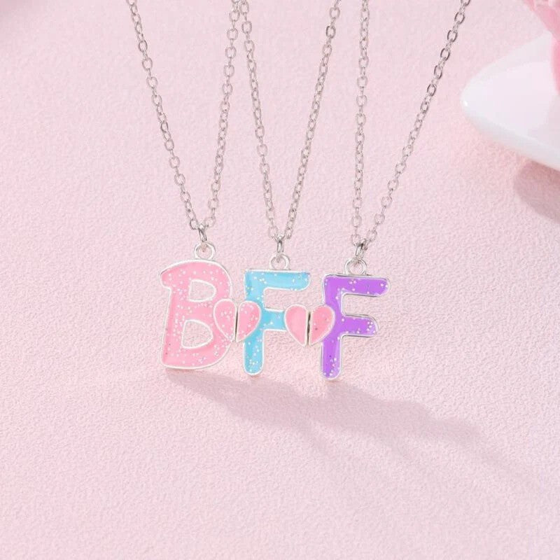 BFF Letter Necklace for 3