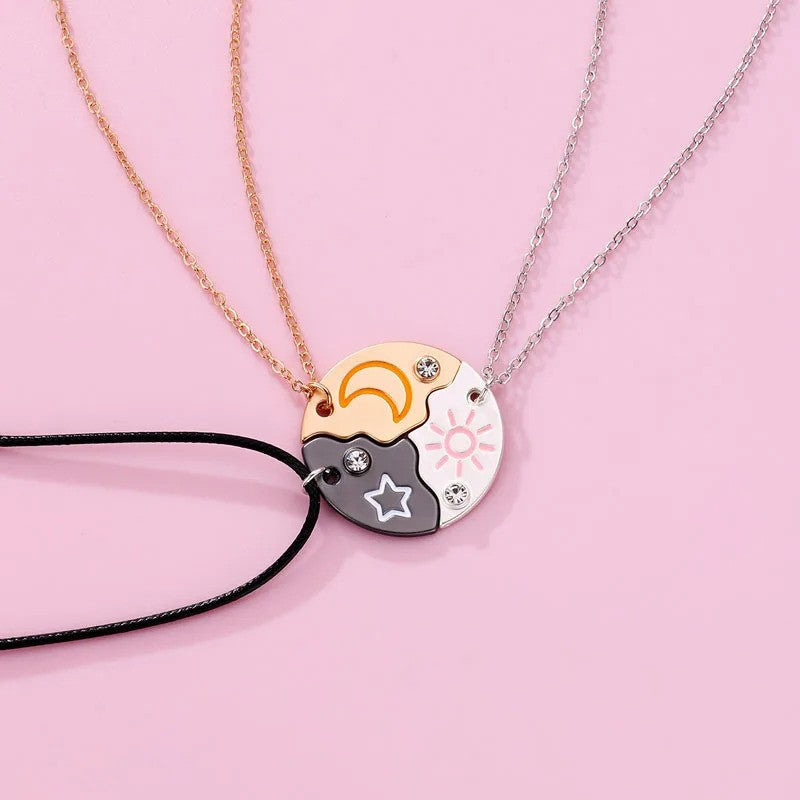 3 Best Friends Sun Moon and Star Necklace
