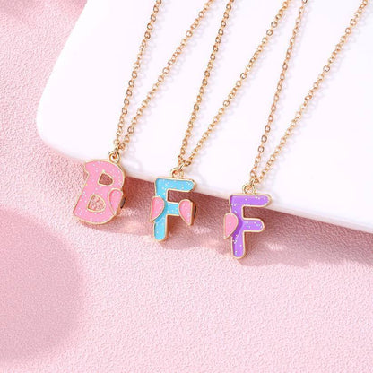 BFF Letter Necklace for 3
