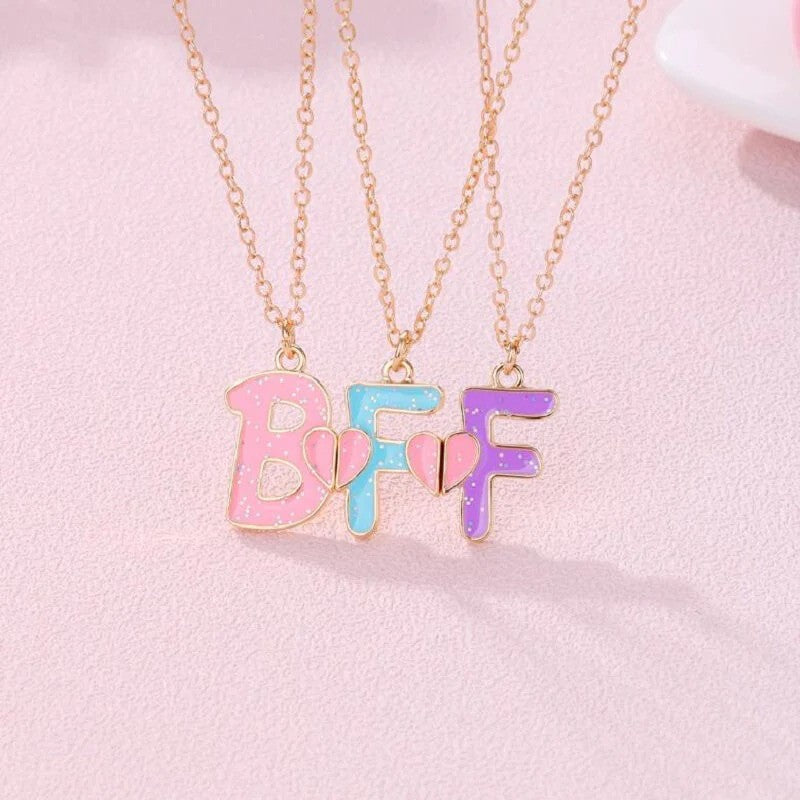BFF Letter Necklace for 3