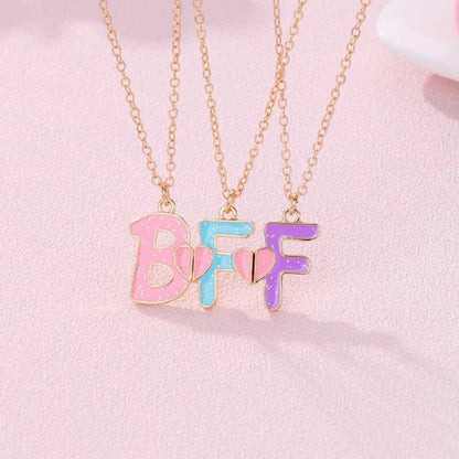 BFF Letter Necklace for 3