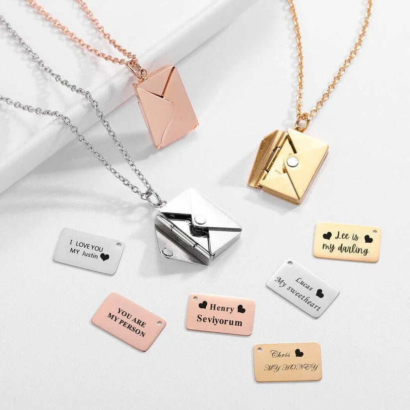 Custom Engraved Love Letter Necklace