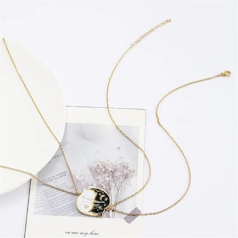 Cat Hug Best Friend Necklace