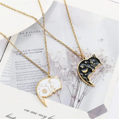 Cat Hug Best Friend Necklace