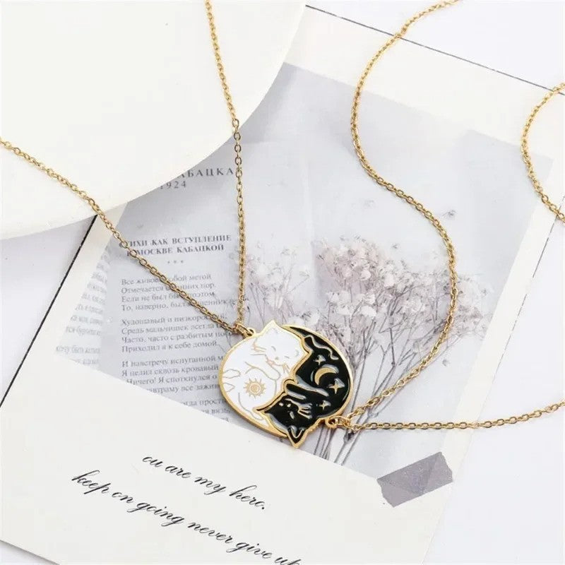 Cat Hug Best Friend Necklace