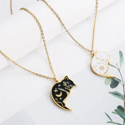 Cat Hug Best Friend Necklace