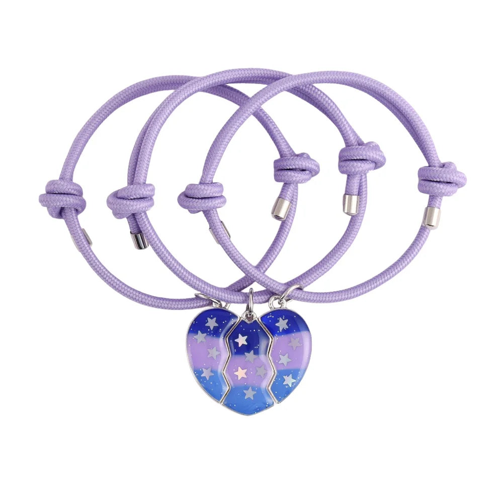 3 Best Friends Heart Bracelet