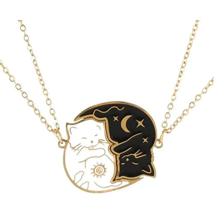 Cat Hug Best Friend Necklace